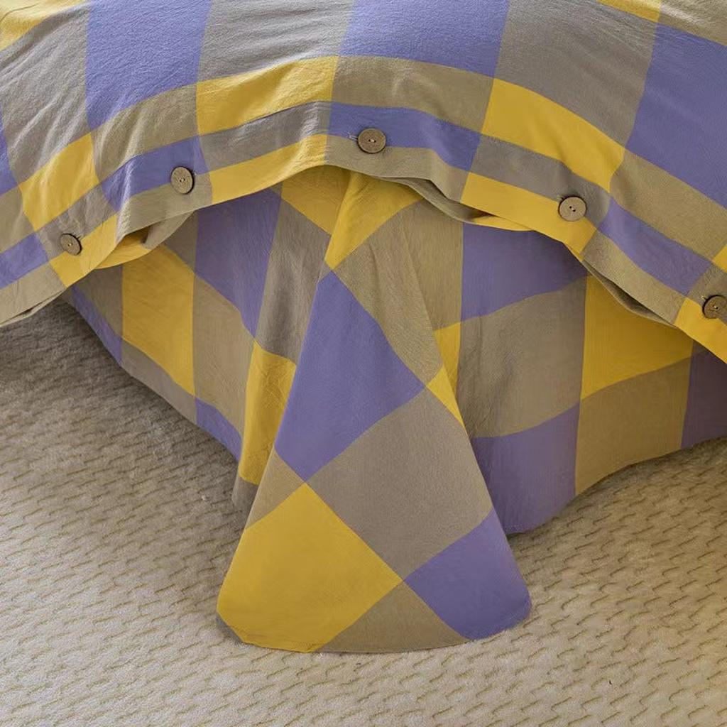 Gingham Bedding Set - Yellow