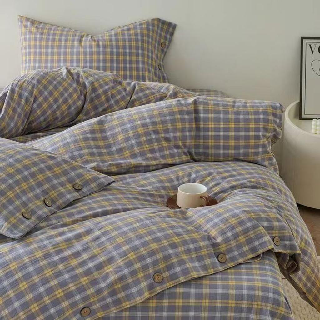 Gingham Bedding Set - Yellow
