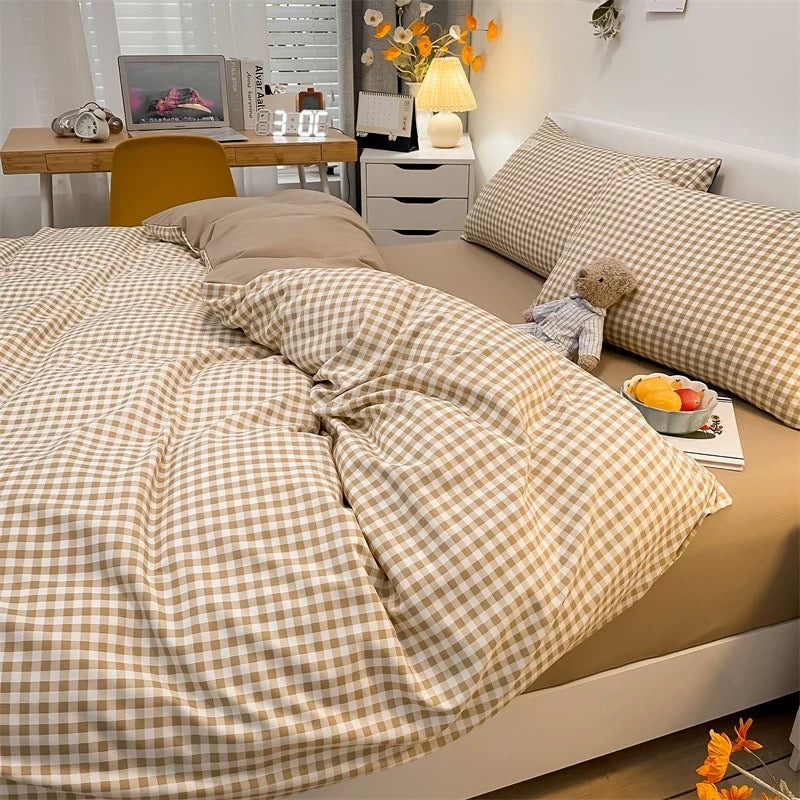 Gingham Plaid Duvet Cover Set