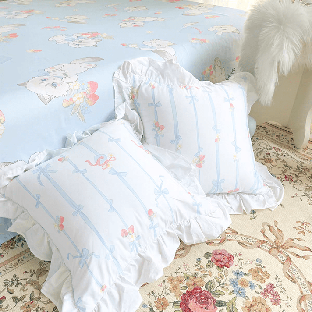 Girly Ruffle Throw Pillow Cover