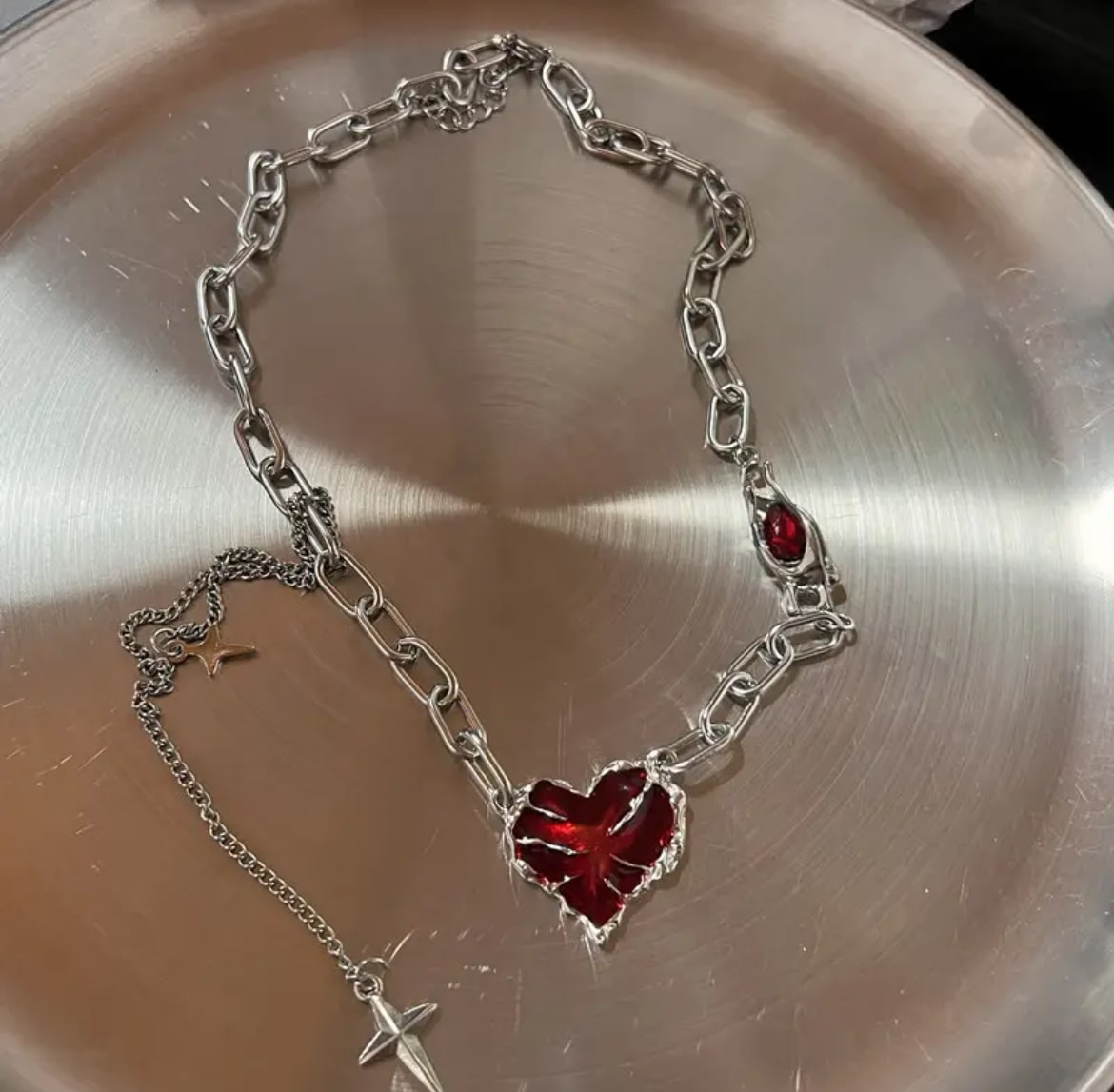 Gothic Red Heart Pendant