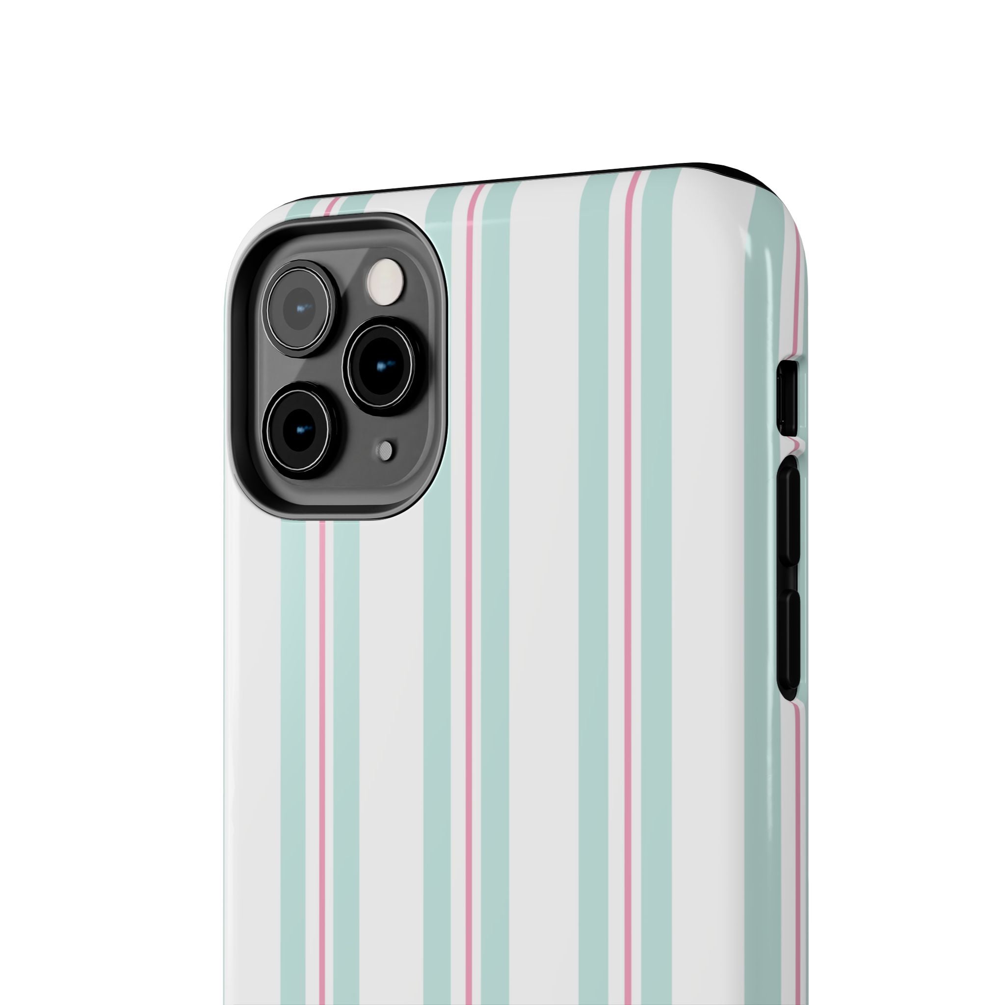 Green & Pink Striped iPhone Case
