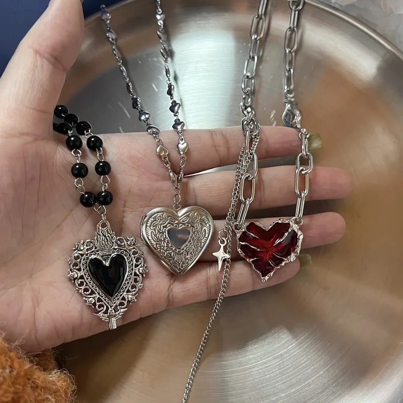 Gothic Red Heart Pendant