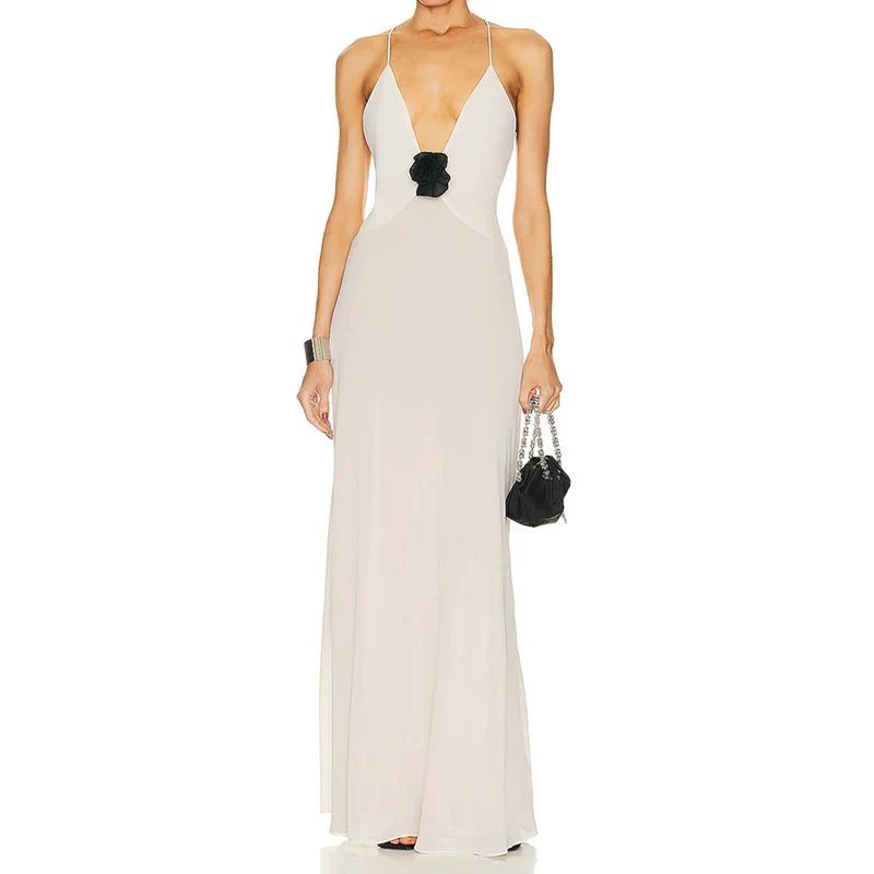 Sexy Backless Spaghetti Strap Long Chic Club Party Vestidos Maxi Dress