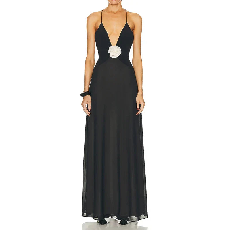 Sexy Backless Spaghetti Strap Long Chic Club Party Vestidos Maxi Dress