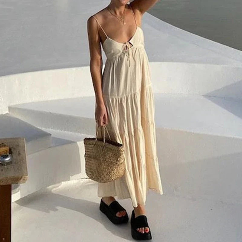 Boho V-neck Club Vestidos Sexy Midi Dress