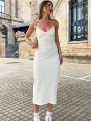 Long Woman Fall Solid Robe Summer Midi Dress