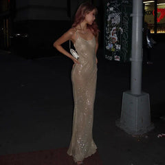 See Through Sheer Mesh Dress Elegant Color Diamonds Slit Long Sleeves Party Club Lady Long Maxi Dress