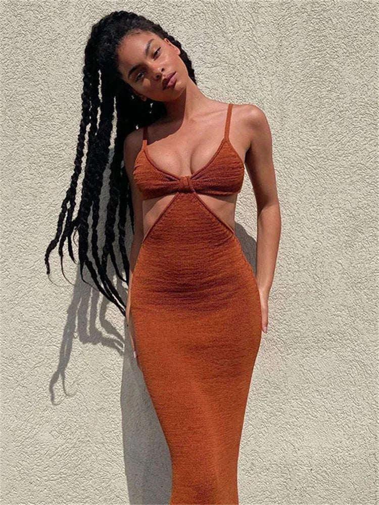 Bandage Party Sleeveless Backless Spring Summer Fashion Maxi Dress