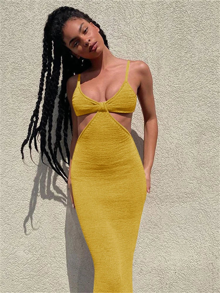 Bandage Party Sleeveless Backless Spring Summer Fashion Maxi Dress