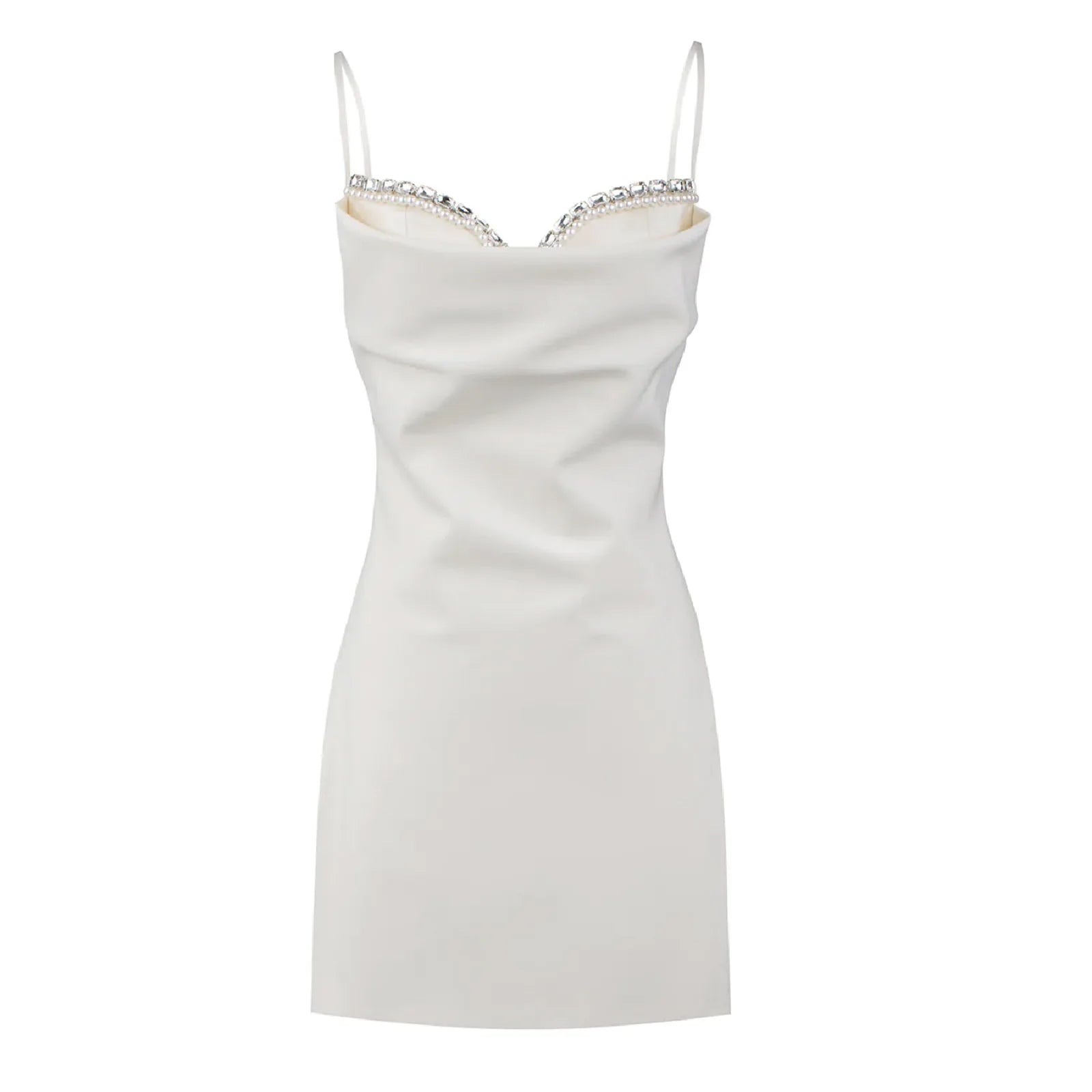 Spaghetti Strap Bodycon Dresses Rhinestones Summer Slim Fit Sleeveless V Neck Mini Dress