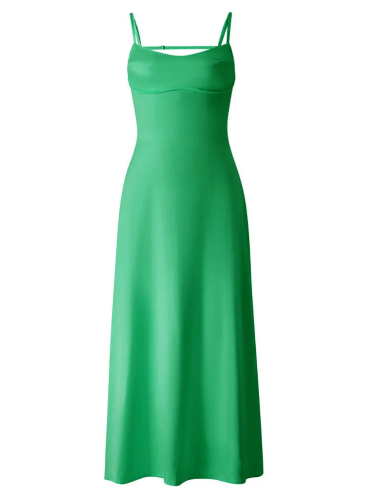 Bodycon Ladies Low Cut Spaghetti Sleeveless Sling Long Streetwear Maxi Dress