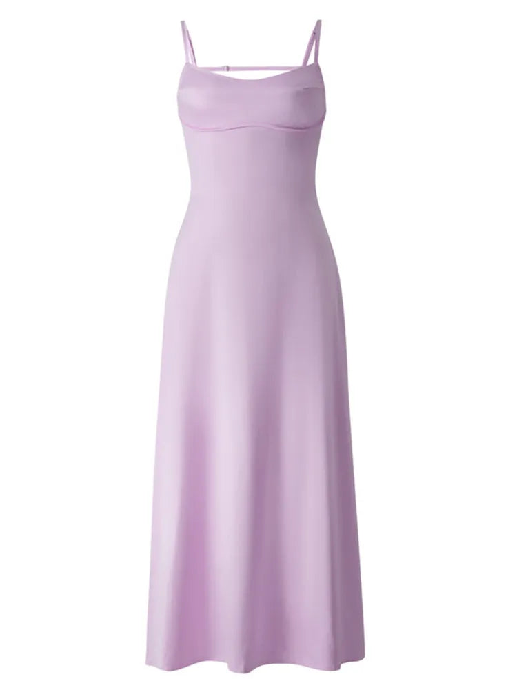 Bodycon Ladies Low Cut Spaghetti Sleeveless Sling Long Streetwear Maxi Dress