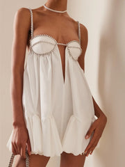 Spaghetti Strap Sleeveless Backless Bodycon Short Satin Party Club Cami Mini Dress