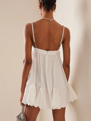 Spaghetti Strap Sleeveless Backless Bodycon Short Satin Party Club Cami Mini Dress