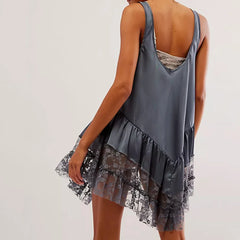Y2k Spaghetti Strap Mini Sleeveless Scoop Neck Ruffle Flowy Short Lightweight Party Midi Dress