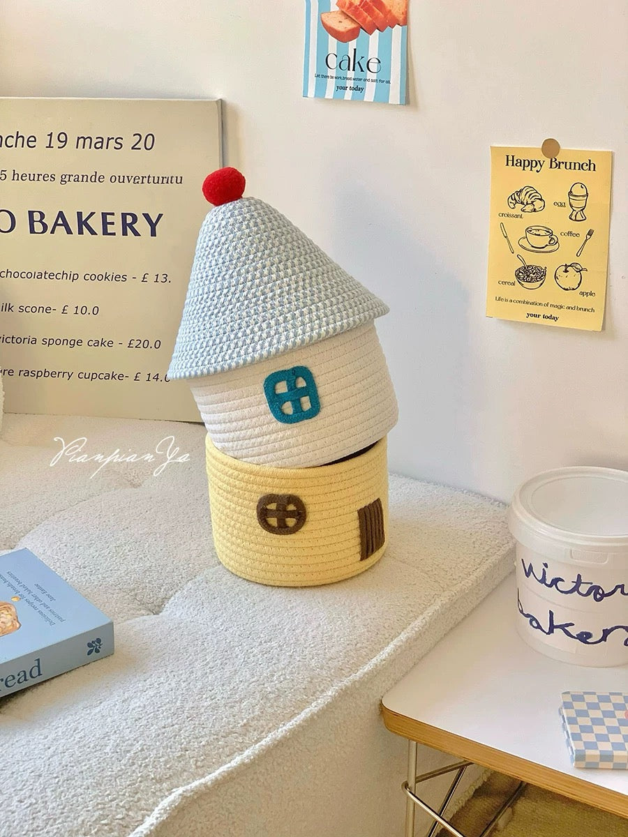 Kawaii House-Shaped Storage Basket