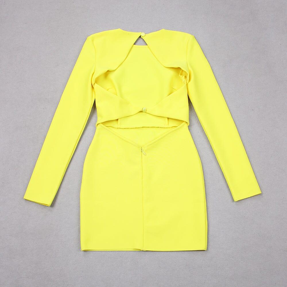 LONG SLEEVE BACKLESS MINI DRESS IN GREEN