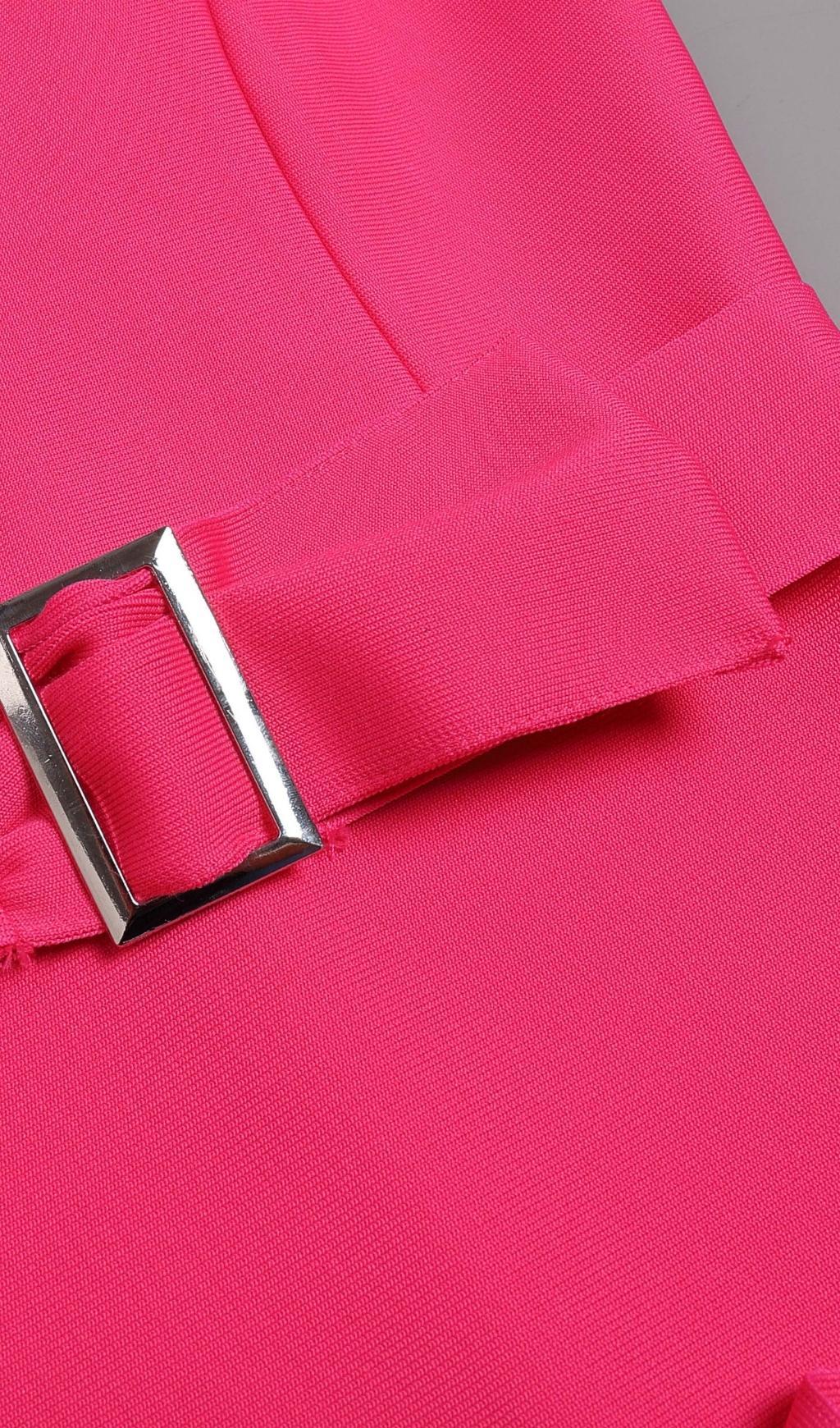 ONE SHOULDER MIDI DRESS IN PINK