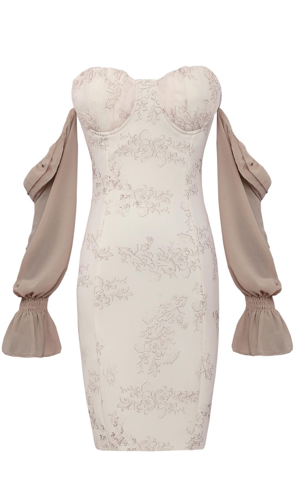 LONG SLEEVES MINI DRESS IN WHITE