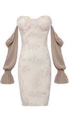 LONG SLEEVES MINI DRESS IN WHITE