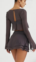 CHIFFON SUIT IN GREY