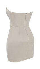 CORSET MINI DRESS IN BEIGE