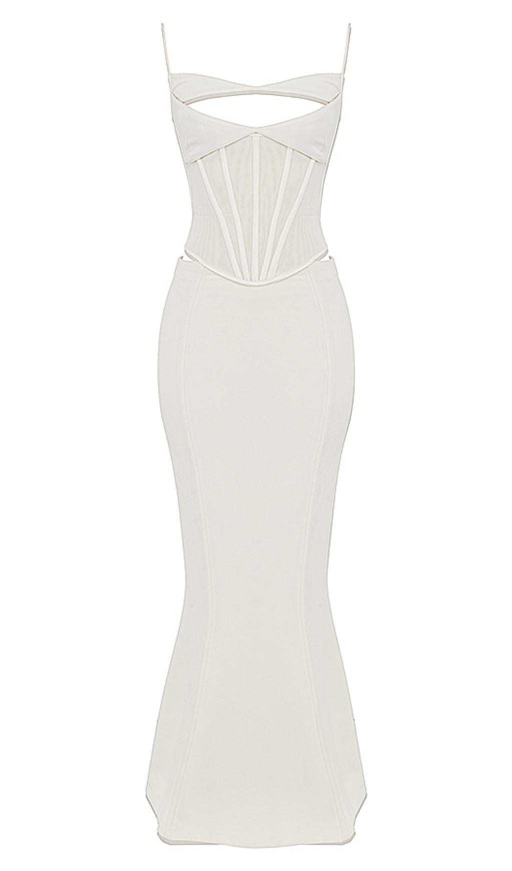 CORSET MAXI DRESS IN WHITE