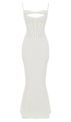 CORSET MAXI DRESS IN WHITE