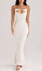 CORSET MAXI DRESS IN WHITE