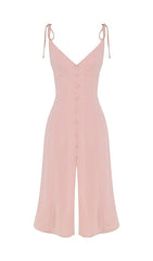 SLIPT MIDI SUN DRESS IN BLUSH PINK