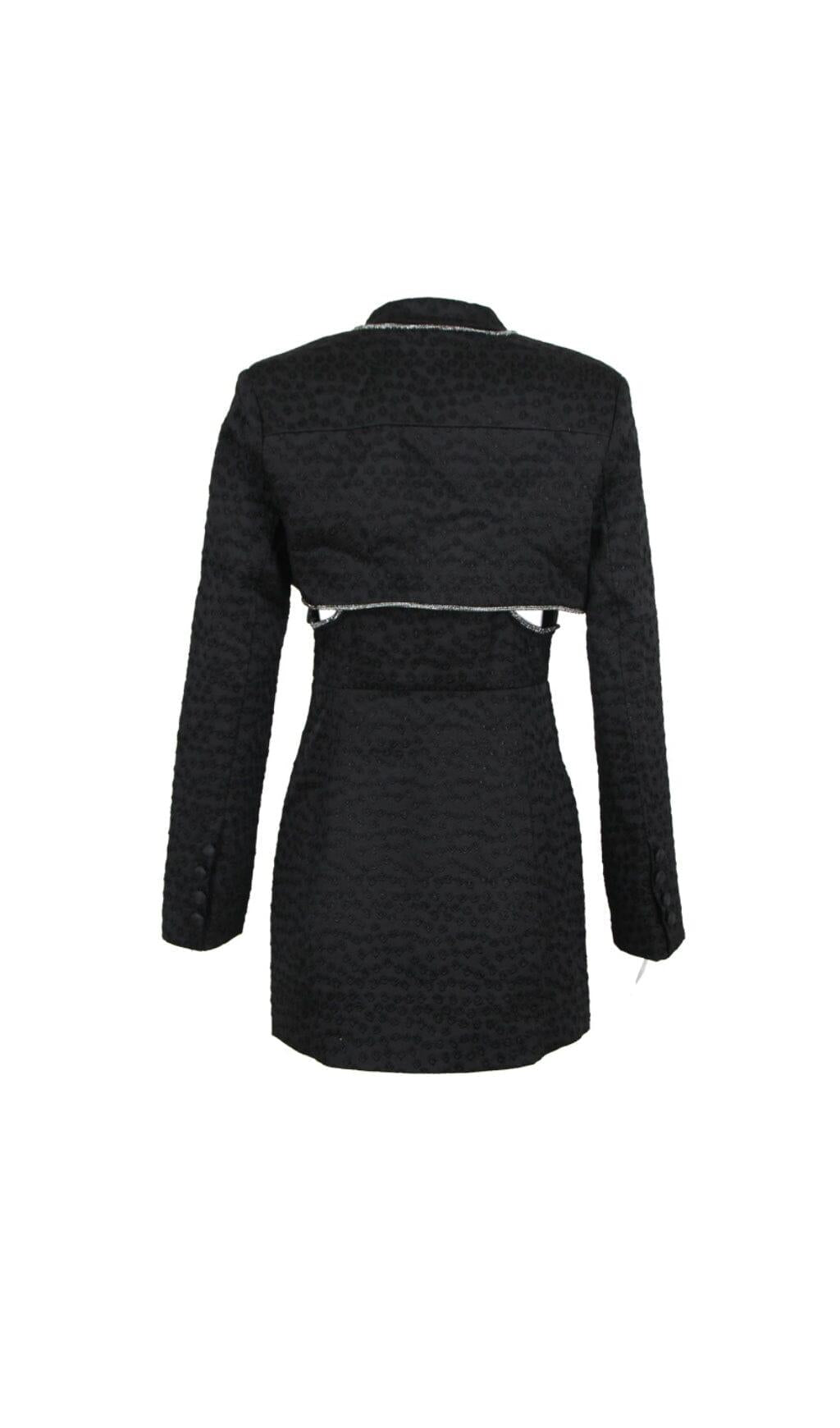 BLACK POLYESTER BLAZER DRESS