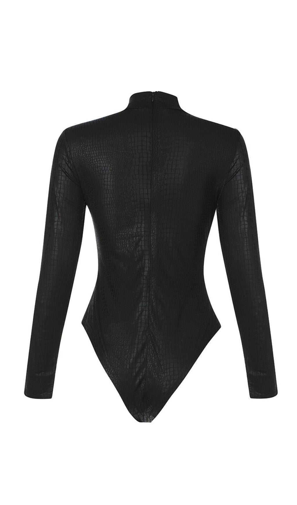 BLACK GRAIN BODYSUIT