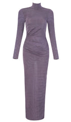 VIOLET RUCHED KNIT MAXI DRESS