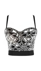 SILVER BEADED SEQUIN CORSET