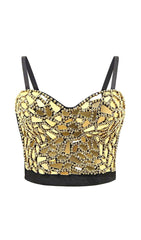 GOLD BEADED SEQUIN CORSET