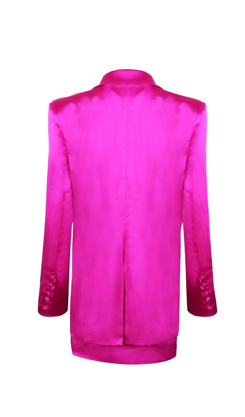 SATIN BLAZER SUIT IN PINK