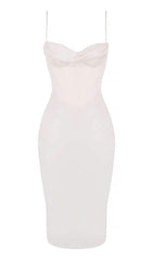 CORSET MIDI DRESS IN WHITE