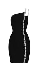 One-shoulder long chain dress