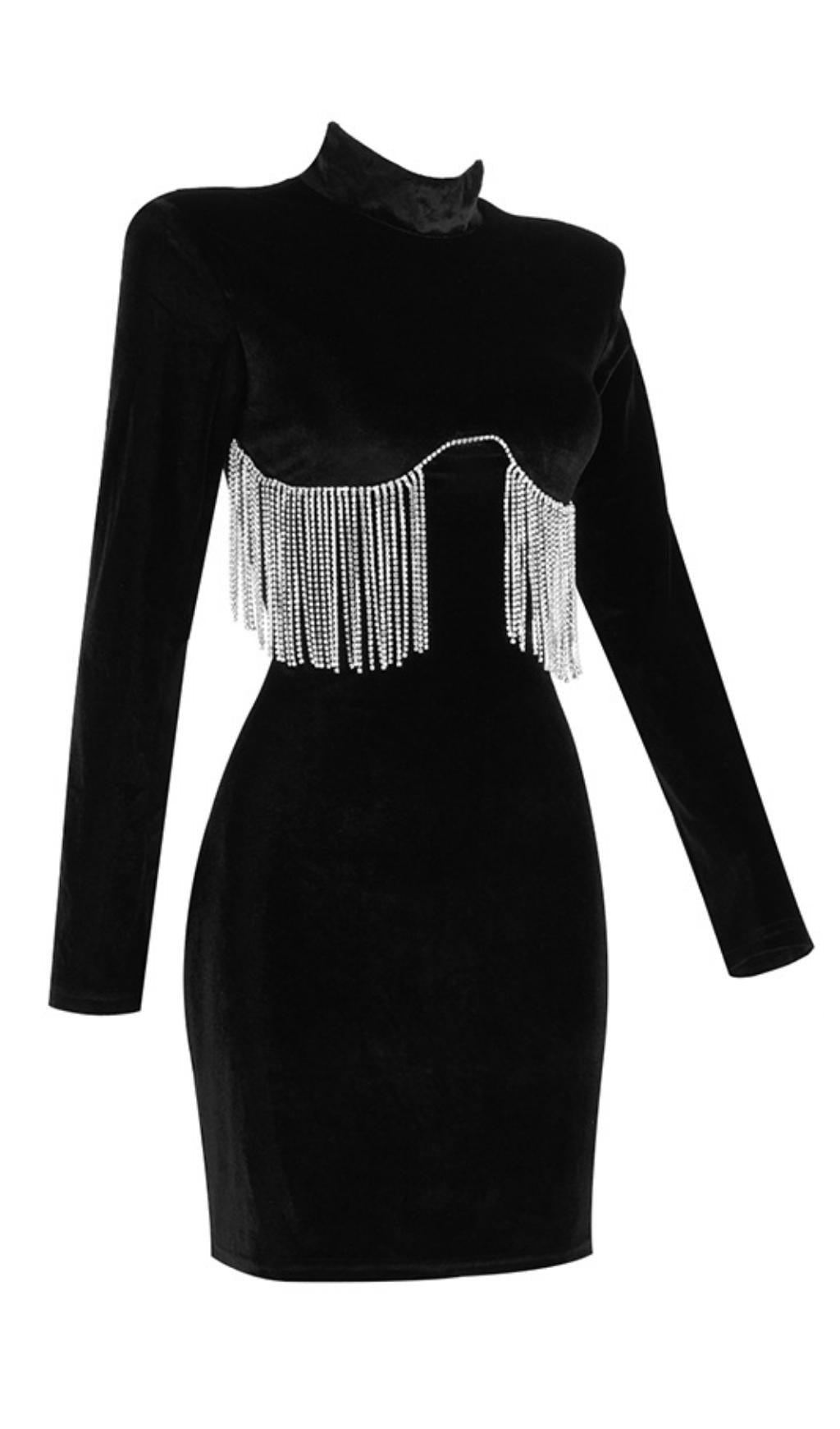 Metal fringed blazer dress