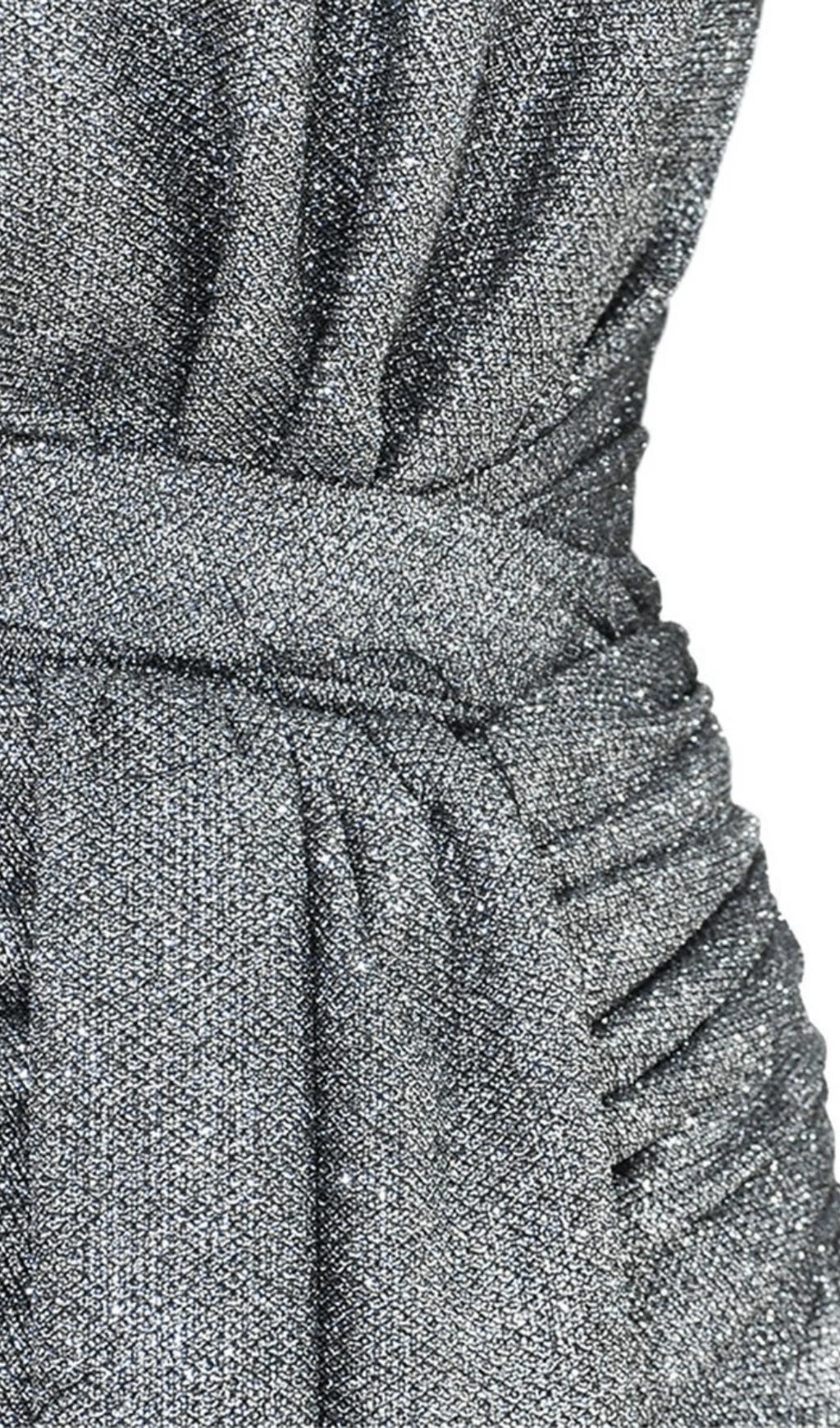 GRAPHITE SPARKLE WRAP DRESS