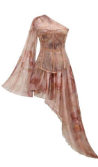 EVANGELINE DRESS IN ROSE SILK