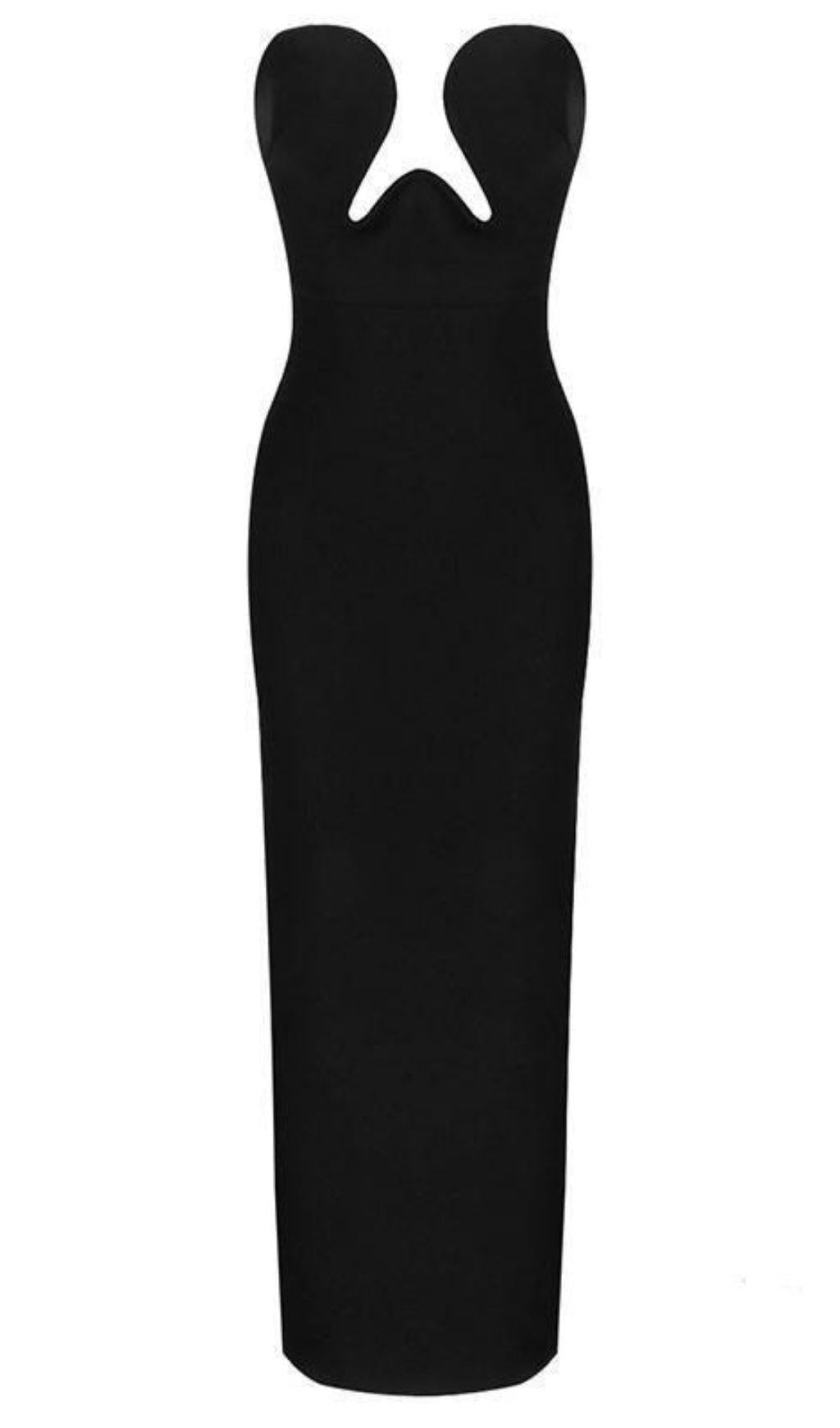 THEODORA BLACK MAXI BANDAGE DRESS