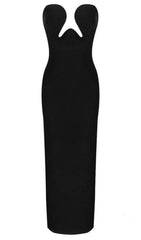 THEODORA BLACK MAXI BANDAGE DRESS