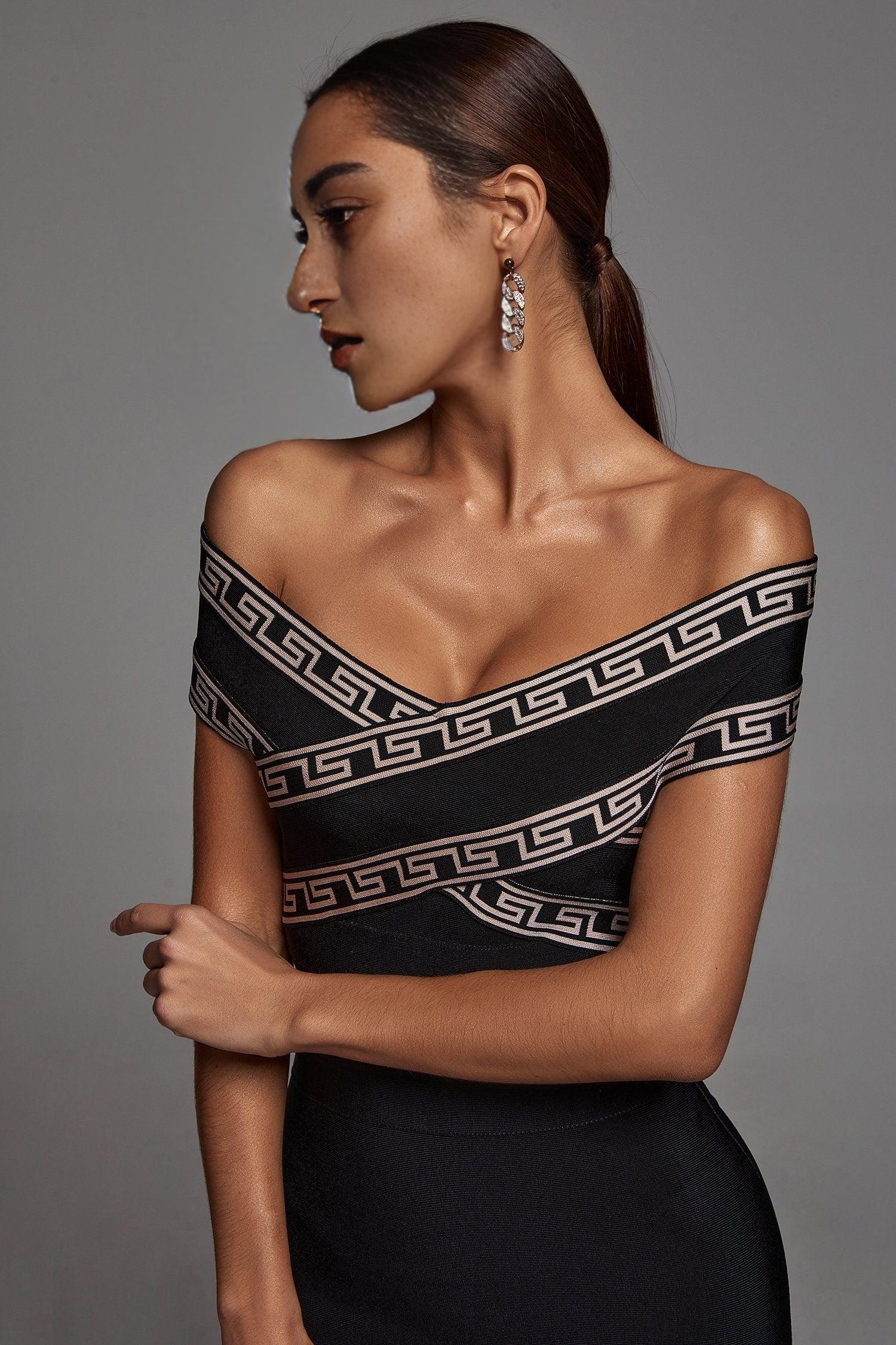 OFF SHOULDER BANDAGE DRESS