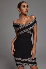 OFF SHOULDER BANDAGE DRESS