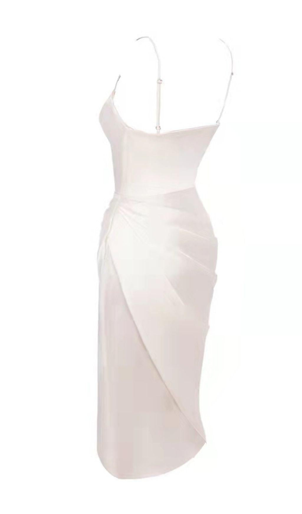 IVORY SATIN BALCONY CORSET DRESS