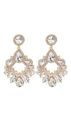 WHITE CRYSTAL CHANDELIER DROP EARRINGS