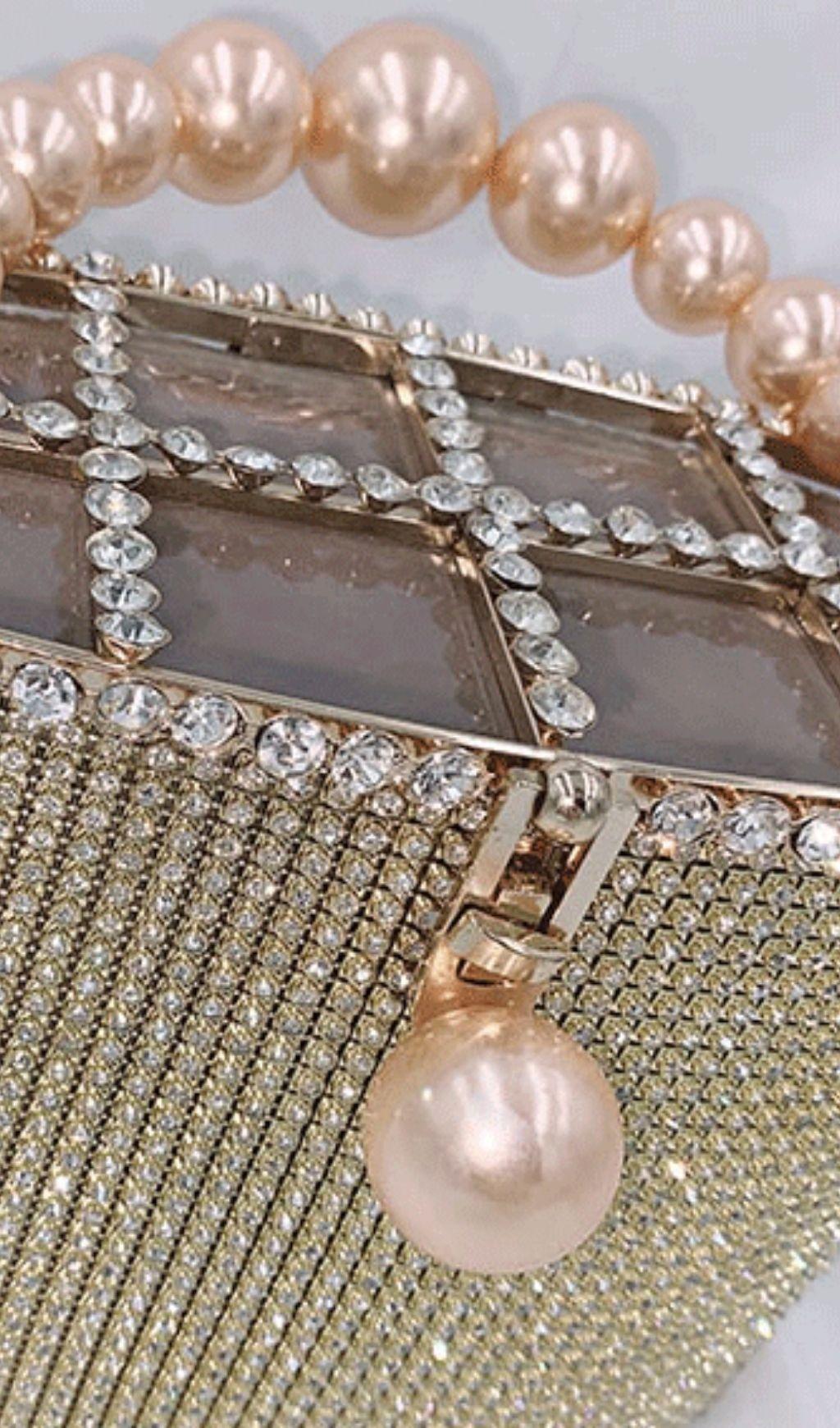 GOLD PEARL LUGGAGE HANDBAG