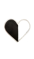 BLACK LOVE DIAMOND LEATHER CLUTCH